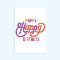 Happy Happy Birthday Card (Purple)
